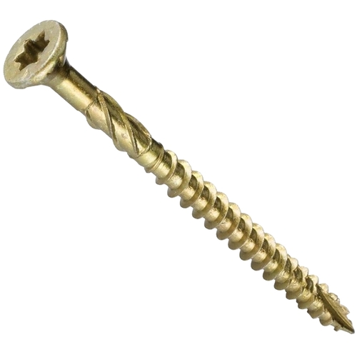 Framing Screw, #9 Thread, 3-1/8 in L, Star Drive, Steel, 80 PK Yellow - pack of 80