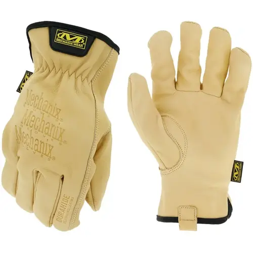 Mechanix Wear LDCW-75-009 Driver Gloves, M, 9 in L, Keystone Thumb, Elastic Cuff, Leather, Tan Pair