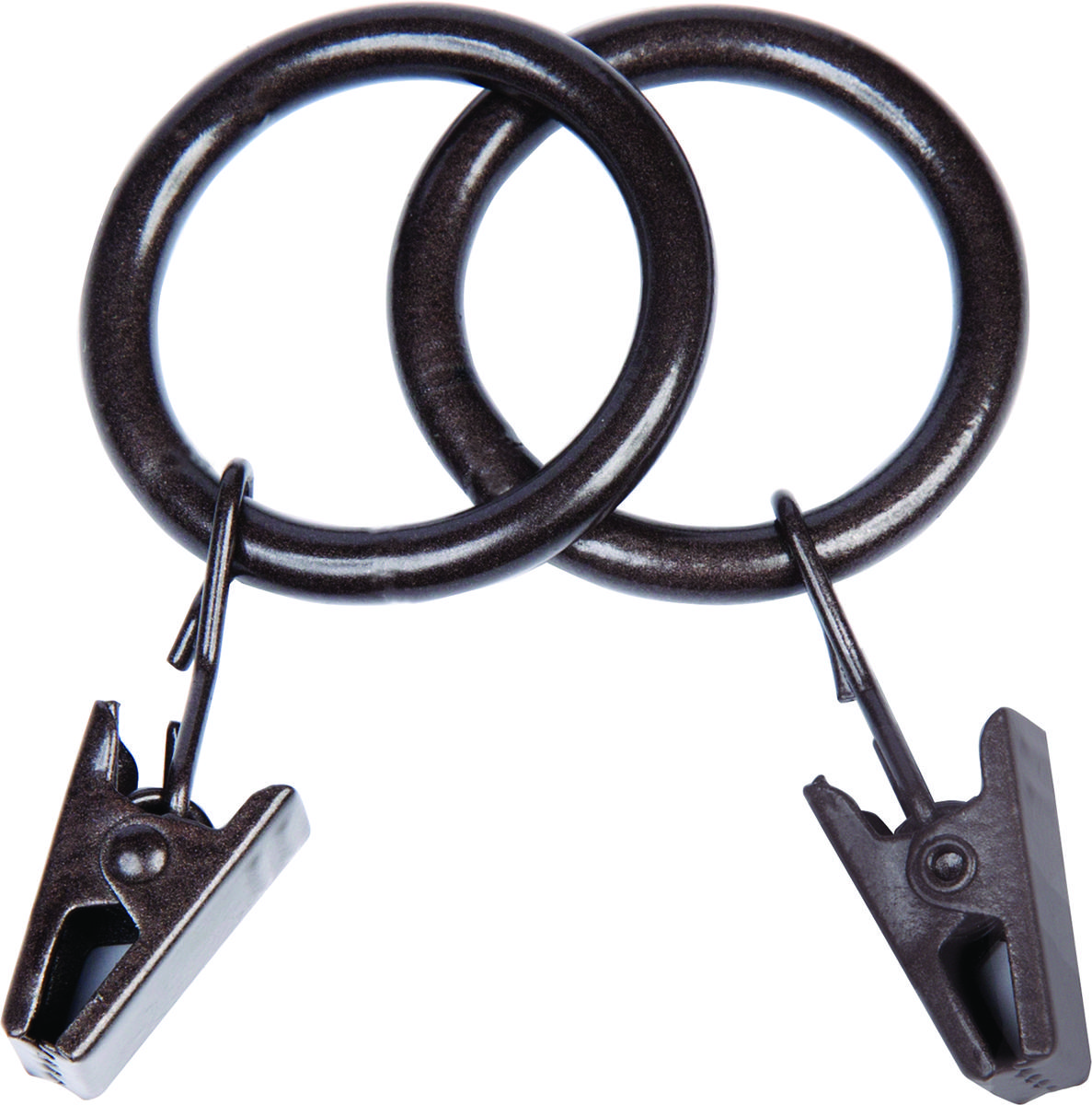 Kenney KN75003 Curtain Clip Ring, Metal, Dark Brown