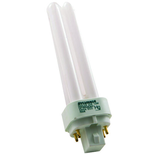 Sylvania 20667 Compact Fluorescent Bulb, 13 W, T4 Lamp, G24Q-1 Lamp Base, 900 Lumens, 4100 K Color Temp