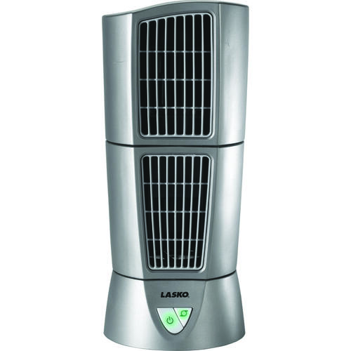 Lasko 4910 Wind Tower Desktop Tower Fan, 120 V, 3-Speed, 114 cfm Air, Platinum