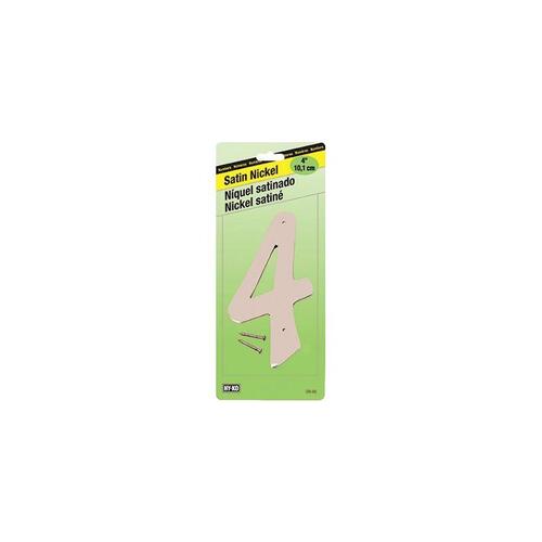 House Number, Character: 4, 4 in H Character, Nickel Character, Zinc