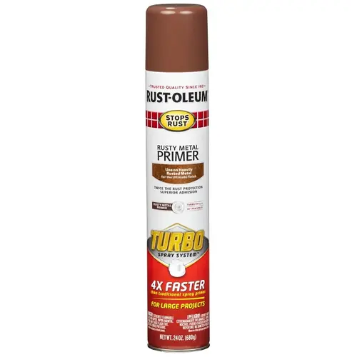 Primer with Turbo Spray System, Rusty Metal Red, 24 oz - pack of 6