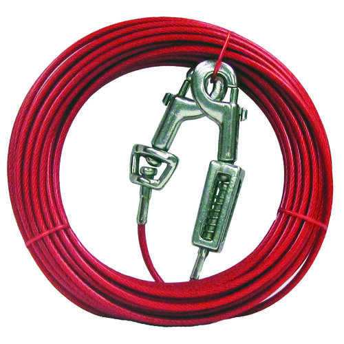 PDQ Tie-Out with Spring, 40 ft L Belt/Cable, For: Large Dogs up to 60 lb
