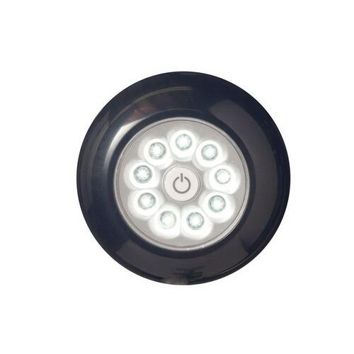 Tap Light, AAA Battery, Alkaline Battery, 9-Lamp, LED Lamp, 40.5 Lumens, 5500 K Color Temp, Black
