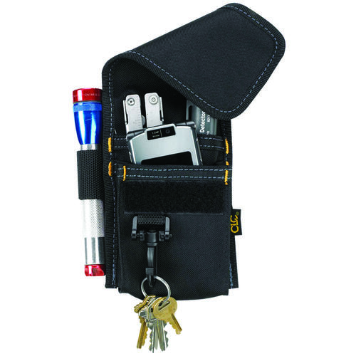 Tool Works Series Multi-Purpose Tool Holder, 4-Pocket, Polyester, Black, 3 in W, 7-1/4 in H, 1 in D
