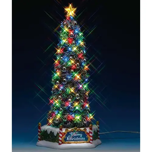 Christmas Specialty Decoration, 13.27 in H, New Majestic Tree, Plastic/Electronic Components, LED Bulb Multi Colored