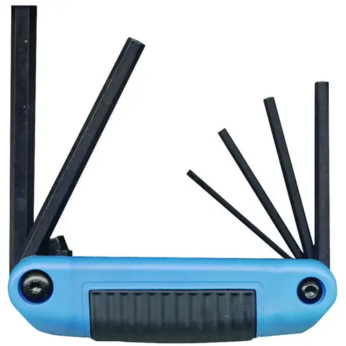 Hex Key Set Ergo-Fold Assorted Metric Fold-Up Blue Black