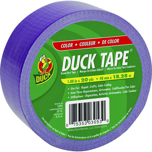 Duct Tape, 20 yd L, 1.88 in W, Vinyl Backing, Purple