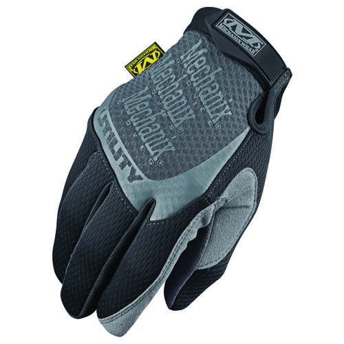 Mechanix Wear H15-05-008 Breathable, Tricot Work Gloves, Men's, S, 8 in L, Reinforced Thumb, Hook-and-Loop Cuff, Black
