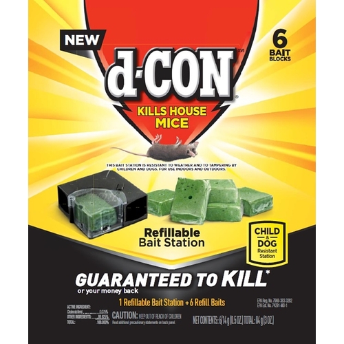 D-CON 1920098665 Refillable Bait Station, Solid - pack of 6