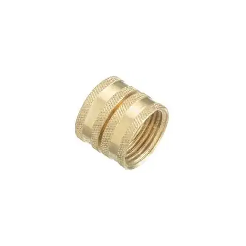 Hose Adapter, 3/4 x 3/4 in, FHT x FHT, Brass, For: Garden Hose Gold