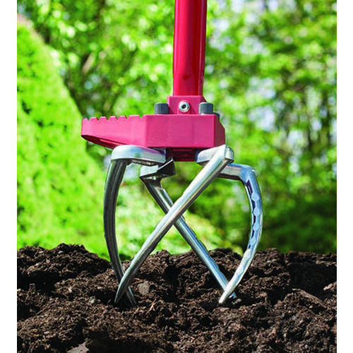 Hand Cultivator Claw Pro 4 Tine Steel 45" Steel Handle Red