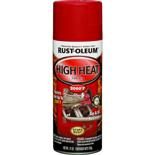 Automotive High Heat Paint Spray Flat Red 12 oz Red - pack of 6