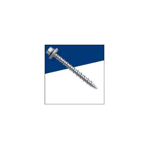 Screw, 2 in L, Coarse Thread, Hex Drive, Self-Drilling Point, Galvanized Steel - pack of 50