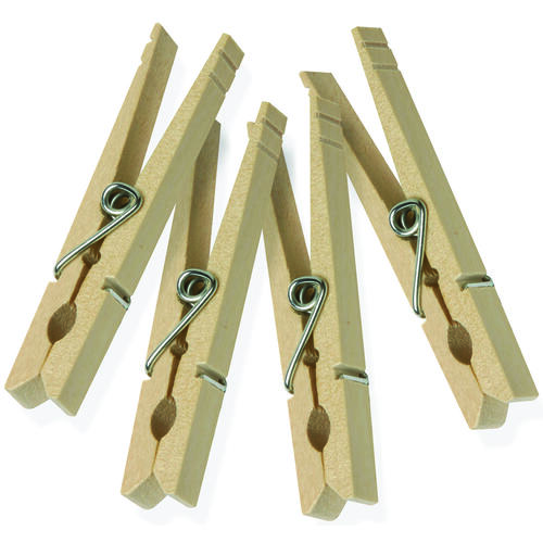 Classic Clothespin, 0.394 in W, 3.3 in L, Birchwood, Natural - pack of 50