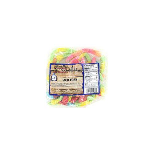 Family Choice 1283 Sour Worm Candy, 7.5 oz