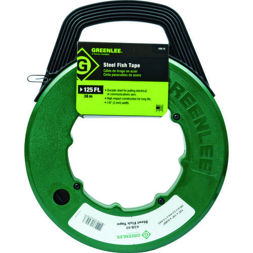 Greenlee FTS438-125BP MagnumPRO Series Fish Tape, 1/8 in Tape, 125 ft L Tape, Steel Tape