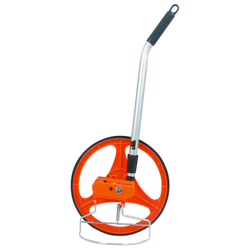 Measuring Wheel, 9999.9 ft 11 in, 12-1/2 in Wheel, Rubber Wheel, Plastic, Orange