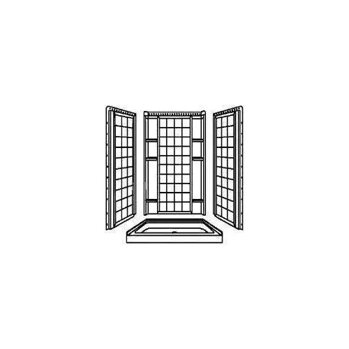 STERLING 72122100-0 Ensemble Shower Back Wall, 72-1/2 in L, 48 in W, Vikrell, High-Gloss, Alcove Installation, White