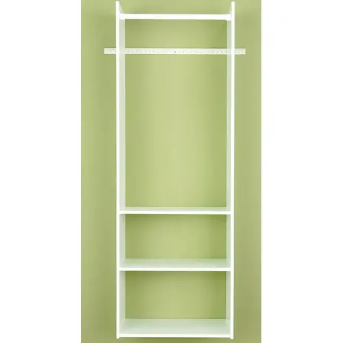 Easy Track RV1472 Tower Closet, 5/8 in W, 72 in H, 3-Shelf White