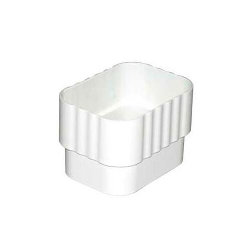 Downspout Connector, Vinyl, White