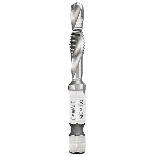 IMPACT READY Tap and Drill Bit, 6 mm Dia, 3-Flute, Spiral Flute, HSS Bright