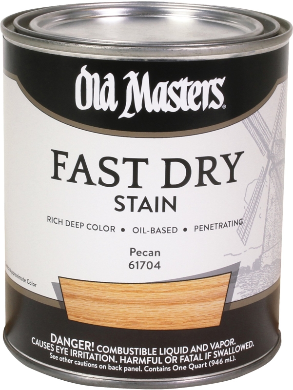 Old Masters 61704 Fast Dry Stain, Pecan, Liquid, 1 qt