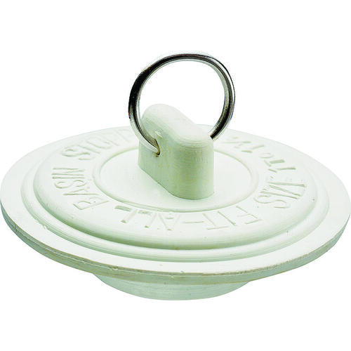 Plumb Pak PP820-3 Duo Fit Series Drain Stopper, Rubber, White, For: 1 to 1-3/8 in Sink