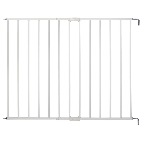 Swing and Lock Gate, Metal, White, 30 in H Dimensions, Latch Lock