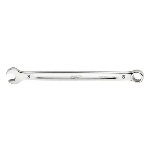 Combination Wrench, Metric, 8 mm Head, 5.51 in L, 12-Point, Steel, Chrome