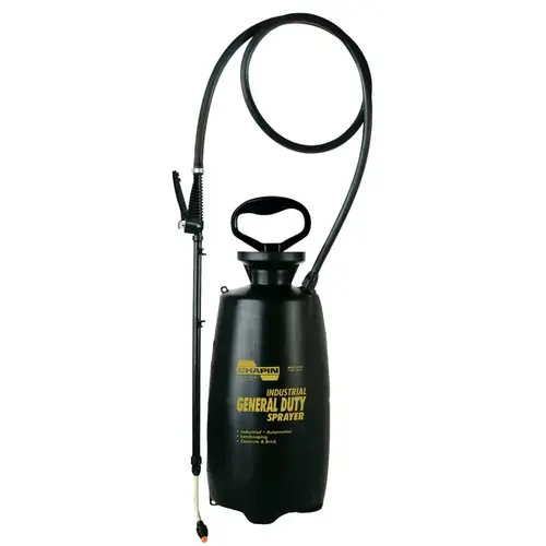 Chemical Sprayer, 3 gal Tank, Poly Tank, 60 in L Hose, Black