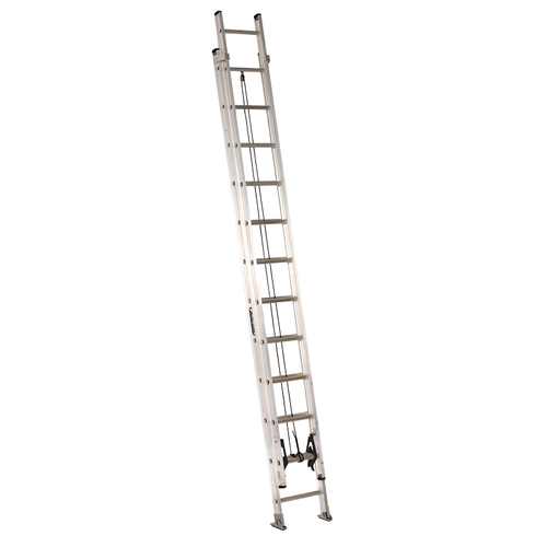 AE2200 Series Extension Ladder, 23 ft 8 in H Reach, 300 lb, 24-Step, 1-1/2 in D Step, Aluminum