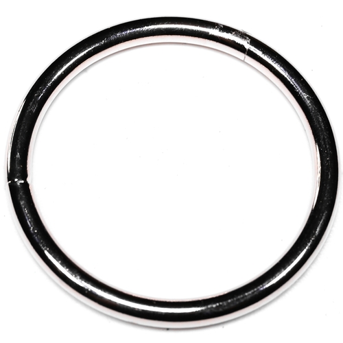 Round Weld Ring, 2-1/2 in Dia Ring, #2 Chain, Steel, Zinc