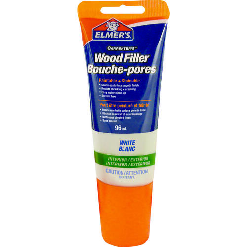 Interior Wood Filler, Paste, Mild Acrylic, White, 3.25 oz Tube