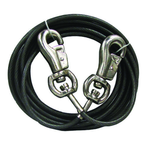 PDQ Super Beast Tie-Out, 20 ft L Belt/Cable, For: Dogs Up to 125 lb