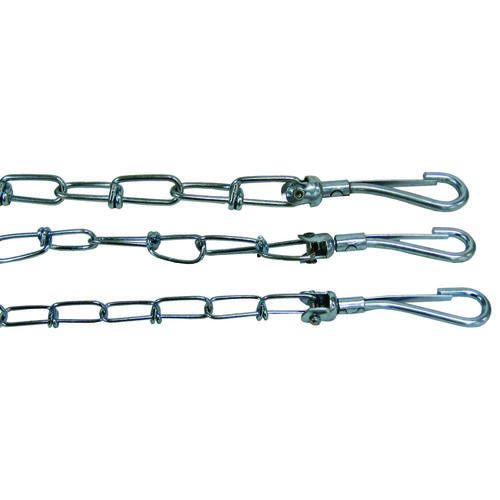 PDQ Pet Tie-Out Chain, Twist Link, 15 ft L Belt/Cable, Steel, For: Large Dogs up to 60 lb Zinc