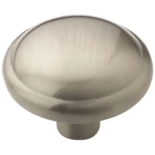 Traditional Zinc Mushroom Kitchen Cabinet Knob 1-1/4" Diameter  Satin Nickel - pack of 25