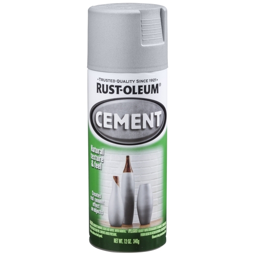 Rust-Oleum 323384 Cement Spray Paint, Flat, Matte, Gray, 12 oz, Can