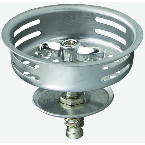 Basket Strainer with Twist-N-Lock Post, Stainless Steel, For: Keeney 1433 Sink Silver