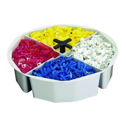 CLC 1152 Bucket Tray, Full Round, Plastic, Gray, For: 3.5 to 5 gal Buckets, 4 Compartment, 2-1/2 in Dia