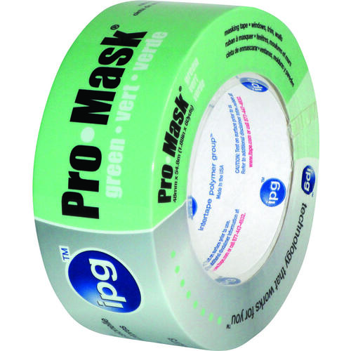 IPG 5802-75 Masking Tape, 60 yd L, 3/4 in W, Crepe Paper Backing, Light Green