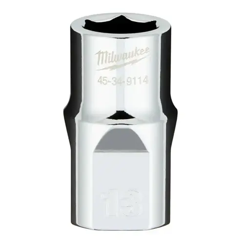 Socket, 13 mm Socket, 1/2 in Drive, 6-Point, Chrome Vanadium Steel, Chrome