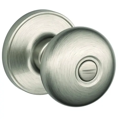 J Series J40 STR 619 Privacy Door Knob, Brass, Satin Nickel