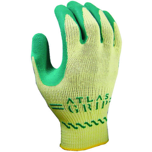 Ergonomic Protective Gloves, XS, Knit Wrist Cuff, Green/Yellow
