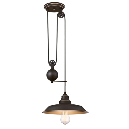 Westinghouse 63632 Pulley Pendant Light with Highlights, 120 V, 1-Lamp, Oil Rubbed Bronze Fixture
