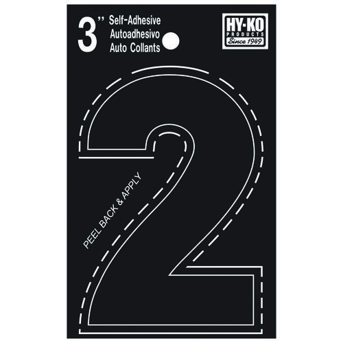 30400 Series Die-Cut Number, Character: 2, 3 in H Character, Black Character, Vinyl