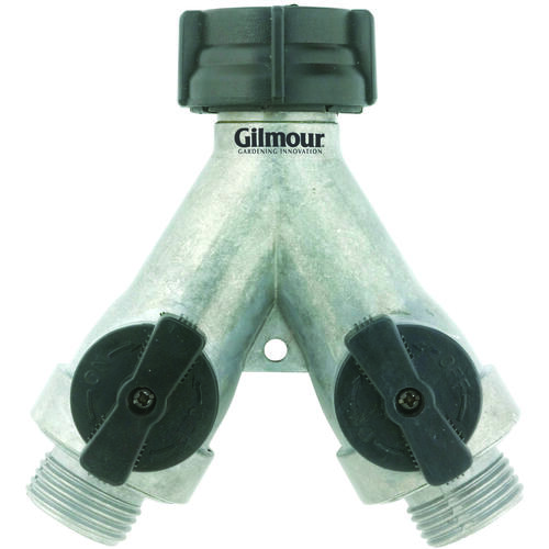 Gilmour 800214-1001 Shut-Off Valve, 3/4 in, GHT, 60 psi Pressure, Zinc Body, Chrome