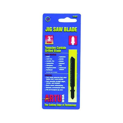 ARTU 01637 Jig Saw Blade, 3 in L, Tungsten Carbide Cutting Edge