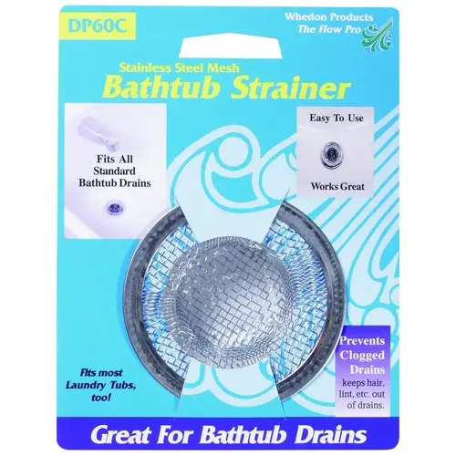 Mesh Strainer Drain Protector 2-3/4" D Chrome Stainless Steel Chrome